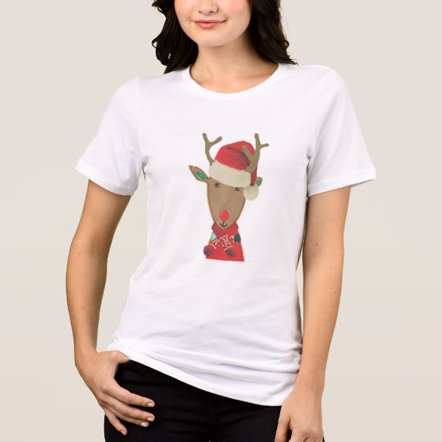 Rudolph Red Nose Reindeer Shirt - Jul Tee! T (Framsida)