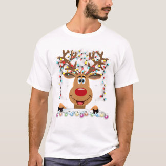 Rudolph Red Nose Reindeer T-Shirt Santa Christma