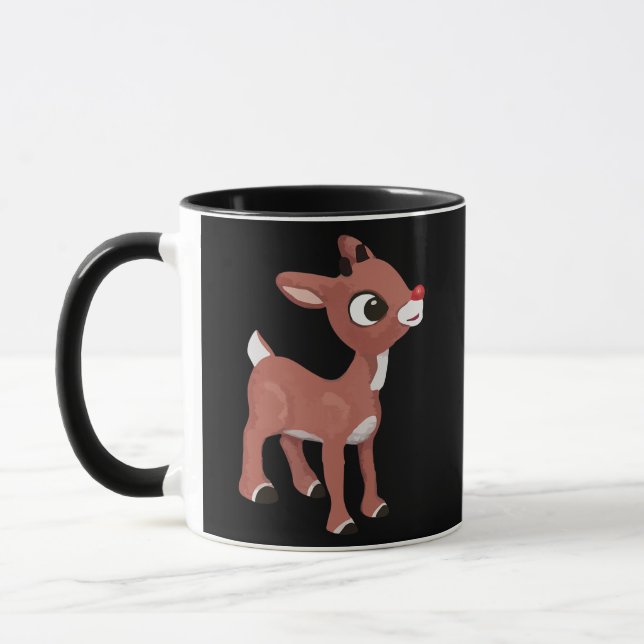 Rudolph Red Nposed Reindeer jul Pajamas Manar Mugg (Vänster)