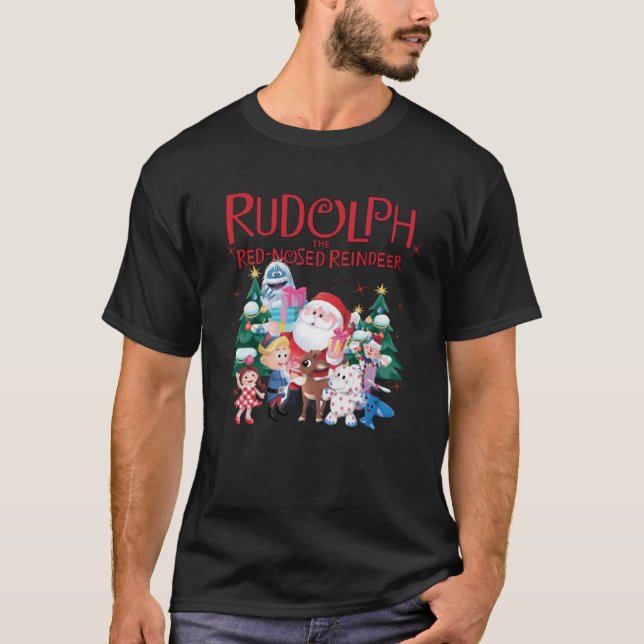 Rudolph Red Nposed Reindeer jul T Shirt (Framsida)