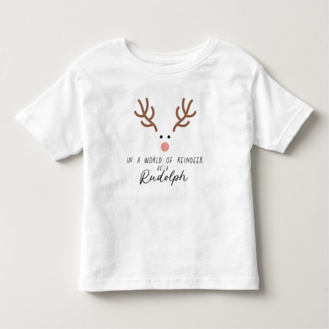 Rudolph Red Nposed Reindeer Roligt T Shirt (Framsida)