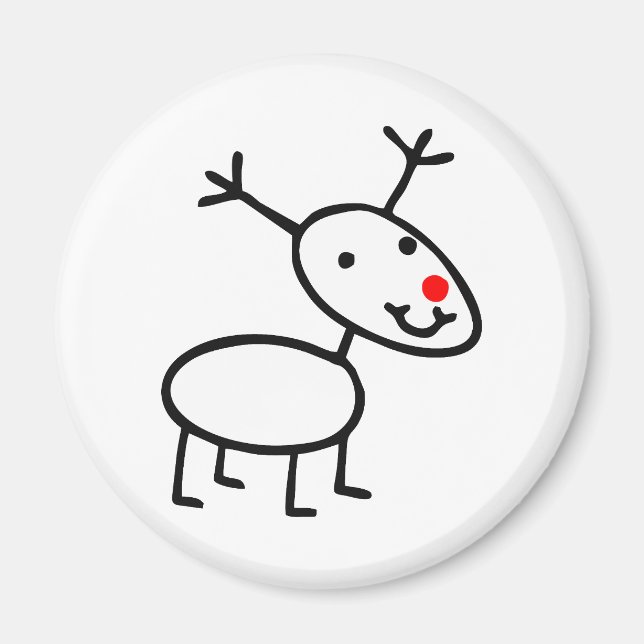Rudolph Red Nposed Reindeer Ugly jul Magnet (Framsidan)