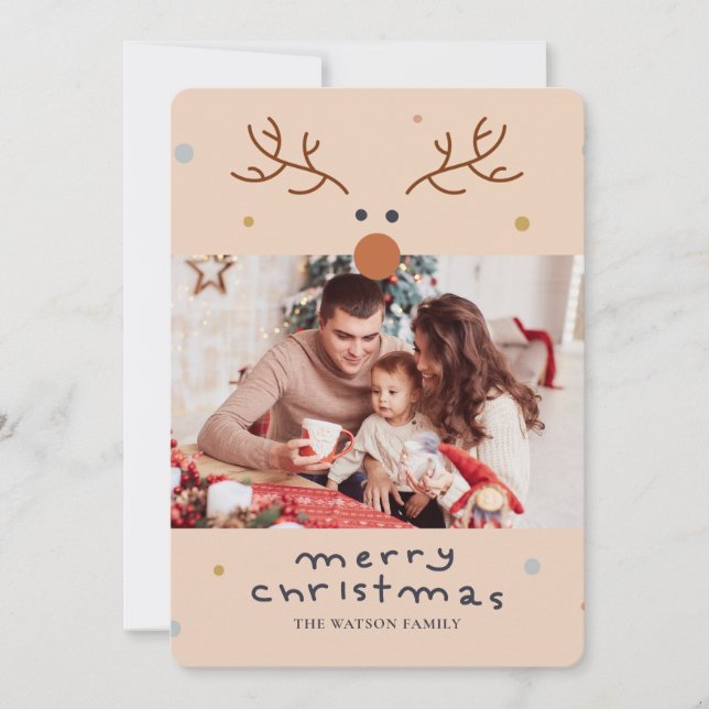 Rudolph Rednos Reindeer julhälsningskort Julkort (Framsida)