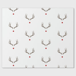 Rudolph Reindeer Antlers Red Nose Shiny Helgdag Presentpapper