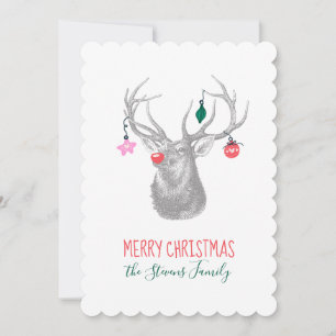 Rudolph Reindeer God jul Helgdag Card Julkort