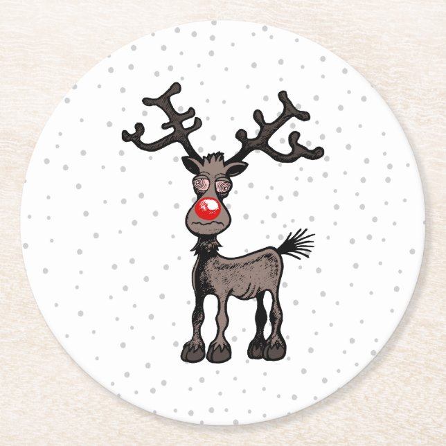 Rudolph Reindeer Papper Underlägg (Framsidan)