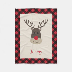 Rudolph Reindeer Personlig Fleece Blanket