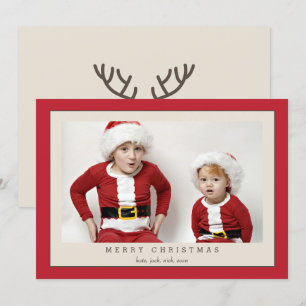 Rudolph Reindeer Photo Card för Helgdagarna Inbjudningar