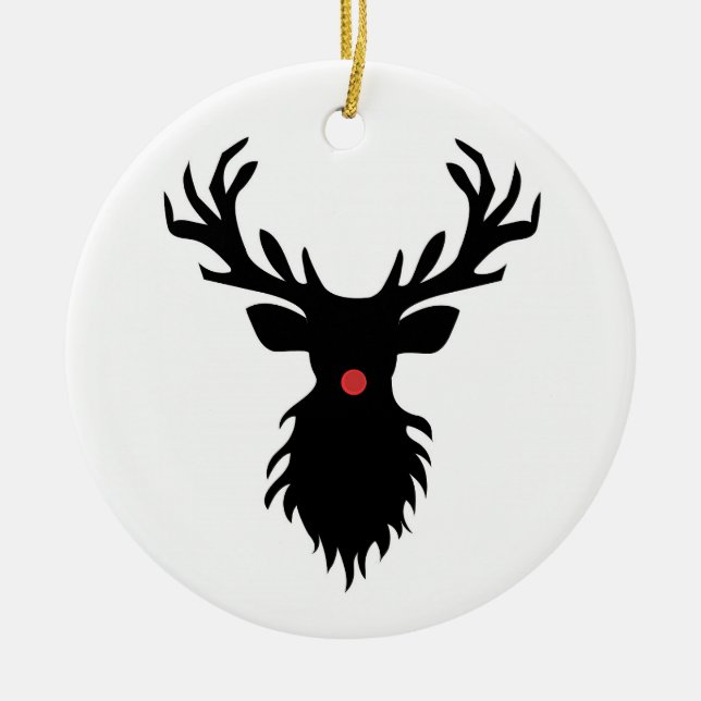 Rudolph Reindeer Silhouette Julgransprydnad Keramik (Framsidan)