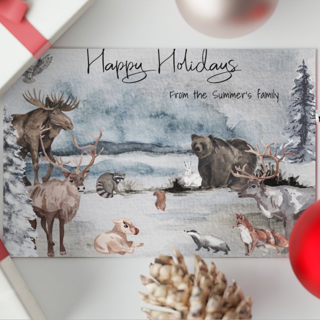 Rudolph Reindeer Woodland Animal God Helgdag Julkort (Skapare uppladdad)