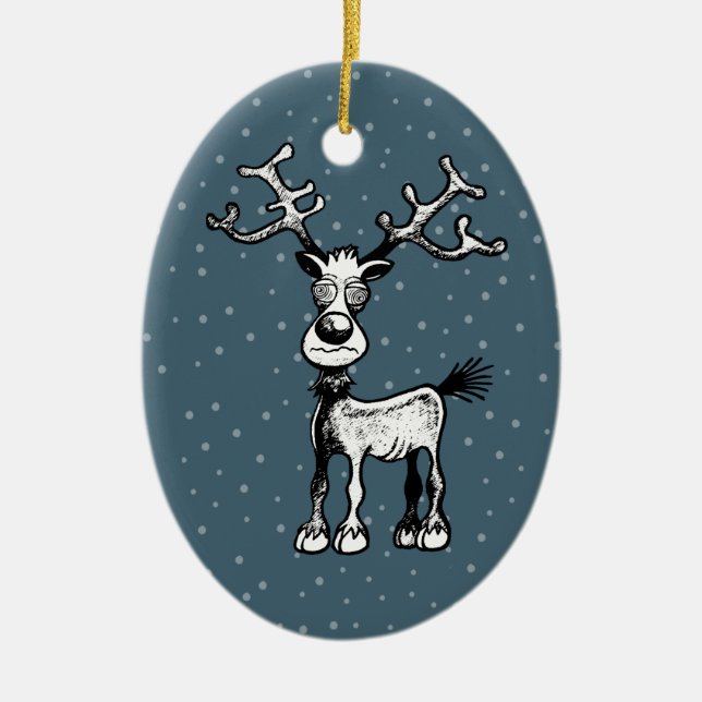 Rudolph Ren Julgransprydnad Keramik (Framsidan)