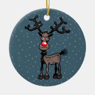 Rudolph renen julgransprydnad keramik