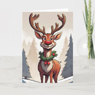 Rudolph Retro Concept Art-mappat Helgdag-kort Helgkort