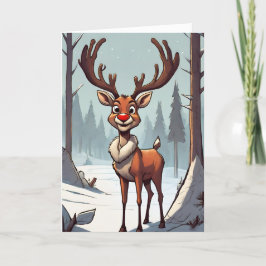 Rudolph Retro Koncept Konst Vikad Julkort Helgkort