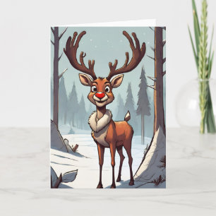 Rudolph Retro Koncept Konst Vikad Julkort Helgkort