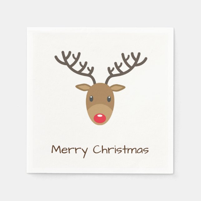Rudolph Rindeer God jul Pappersservett (Framsidan)