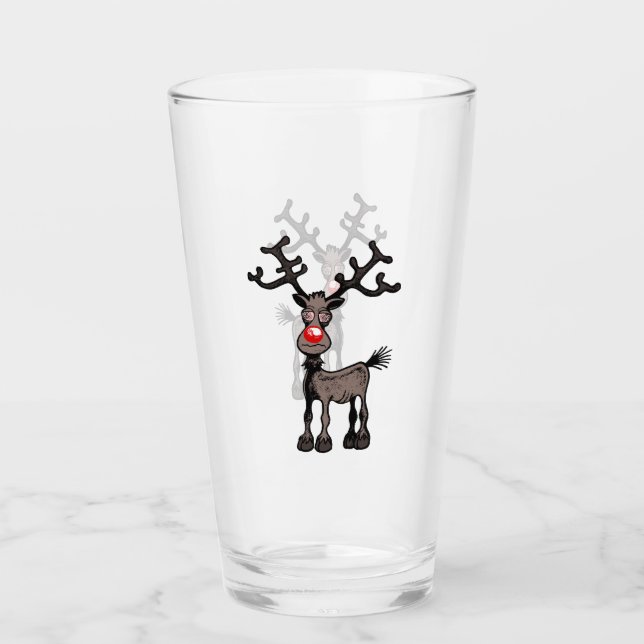 Rudolph Rindeer on a Glass Tumbler Glaskopp (Framsida)