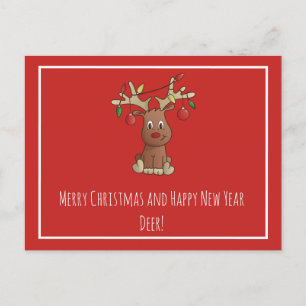 Rudolph, rödnosad renar vykort