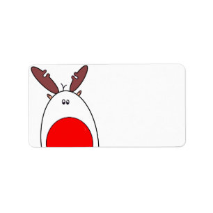 Rudolph Rose Reindeer jul Adress Adressetikett