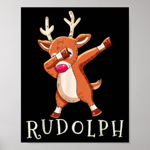 Rudolph Santas renfamilj matchande outfit Ch Poster