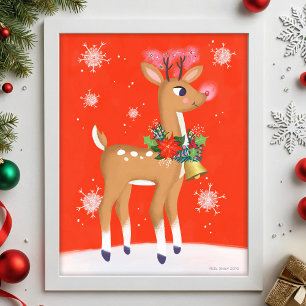 Rudolph Skriv ut rött, nyvunnet renverk Poster