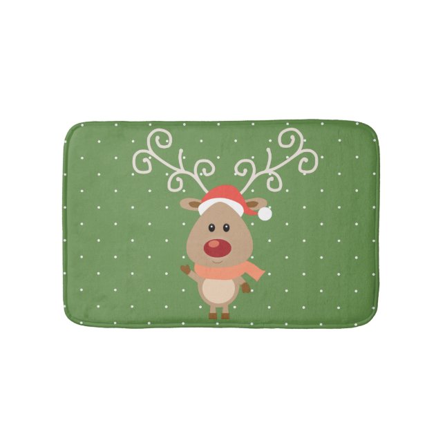Rudolph-tecknaden med rött renar badrumsmatta (Framsidan)