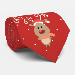 Rudolph-tecknaden med rött renar slips