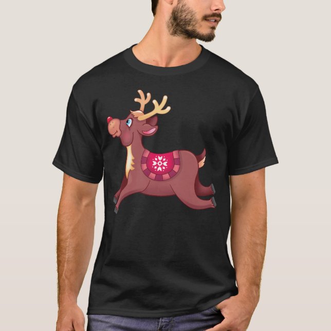 Rudolph the Red-Nged Reindeer T Shirt (Framsida)