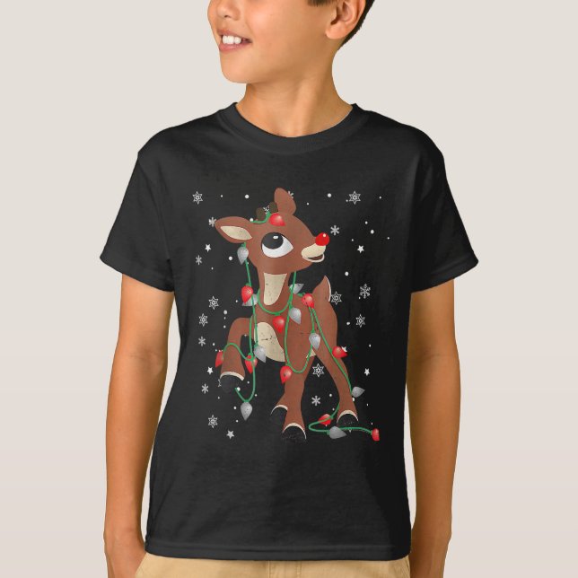 Rudolph The Red Nose Reindeer For Kids And Christm T Shirt (Framsida)