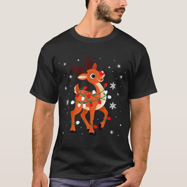 Rudolph The Red Nose Reindeer For Kids And Christm T Shirt (Framsida)