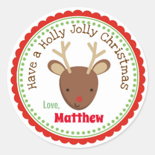 Rudolph the Red Nose Reindeer jul Stickers Runt Klistermärke