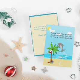 Rudolph the Red-Nposed Dolphin Flat Julkort