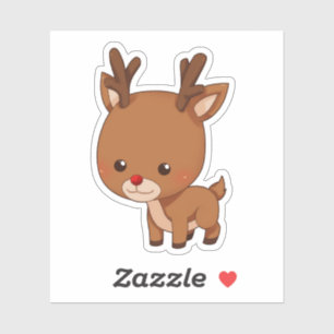 Rudolph the Red Nposed Reindeer Cute Klistermärken