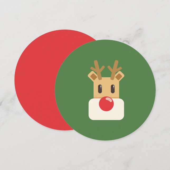 Rudolph the Red Nposed Reindeer Inbjudningar (Fram/baksida)