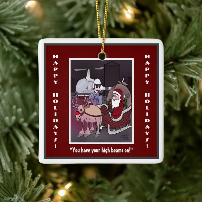 Rudolph the Red-Nposed Square Ceramic Ornament (Träd)