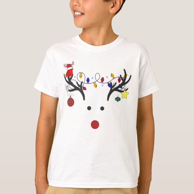 "Rudolph the Rednos" Boy's T-Shirt (Framsida)