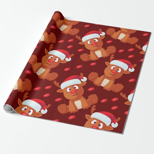 Rudolph the Reindeer jul Gift Wrapping Presentpapper (Utrullad)