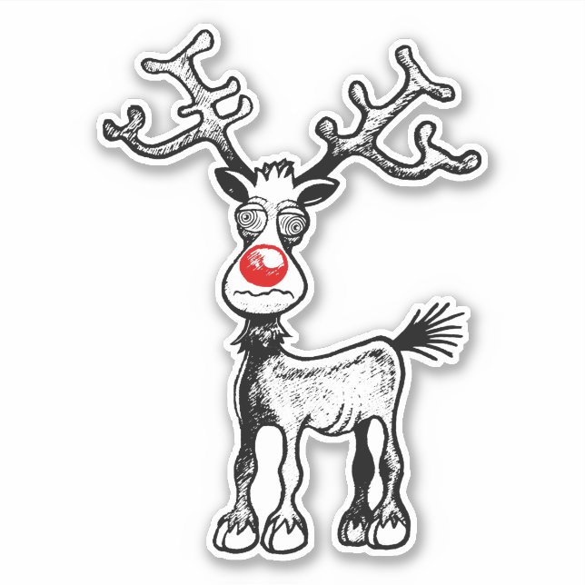 Rudolph the Reindeer Klistermärken (Framsida)