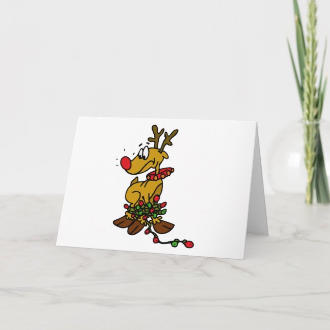 rudolph trasslade till i ljus helgkort (Framsida)