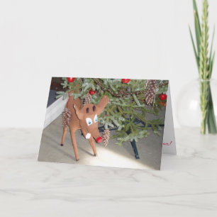 “Rudolph Under the Tree" Julkort Kort