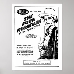 Rudolph Valentino Four Horemen of Apocalypse ad Poster