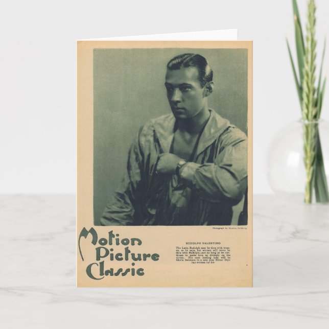 Rudolph Valentino porträtt Kort (Framsida)
