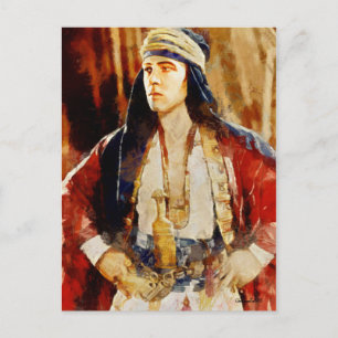 Rudolph Valentino som Sheikh Art Postcard Vykort