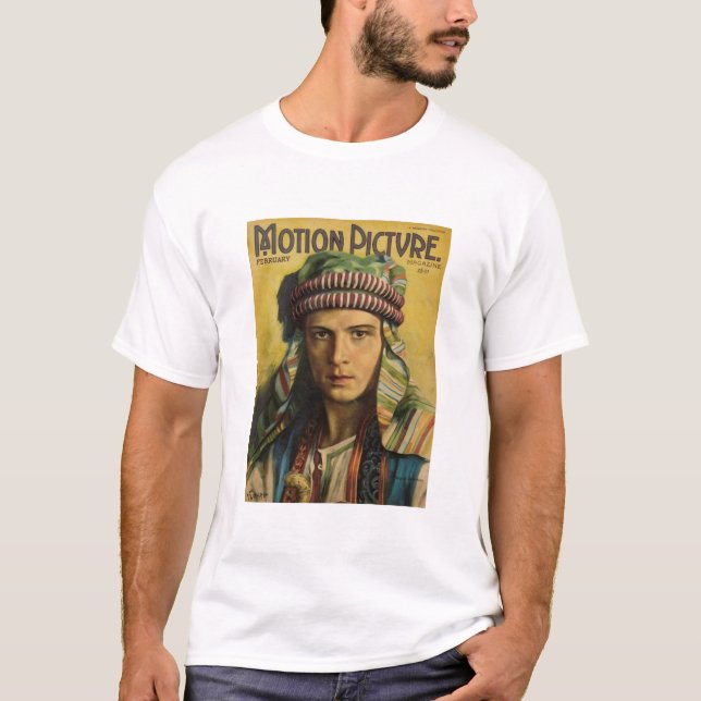Rudolph Valentino vintage 1922 filmar Tee Shirt (Framsida)