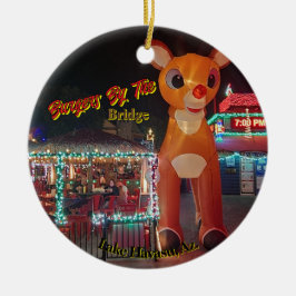 Rudolph vid London Bridge Julgransprydnad Keramik