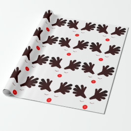 Rudolph White Wrapping Papper Presentpapper