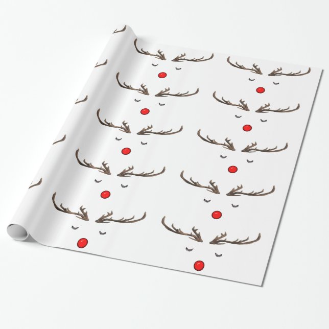 Rudolph Wrapping Papper Presentpapper (Utrullad)