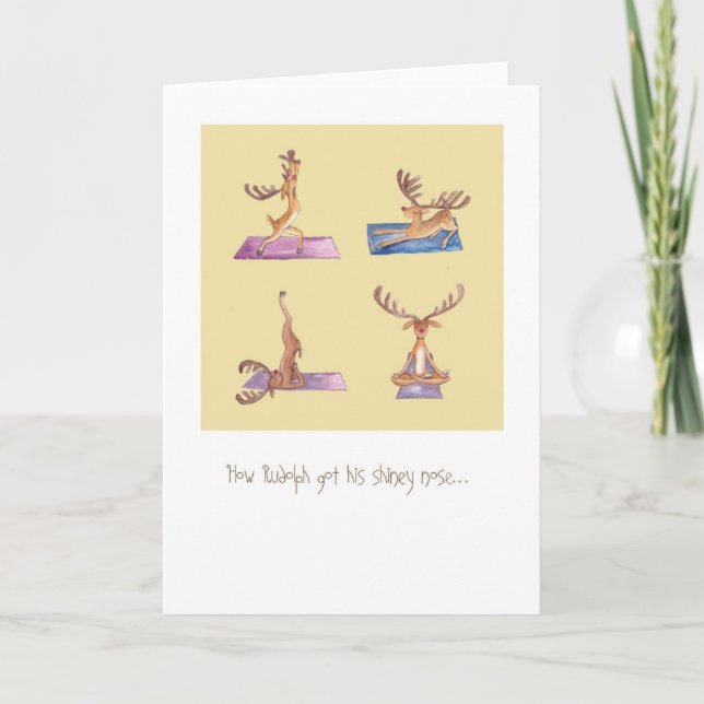 Rudolph Yoga Card Helgkort (Framsida)