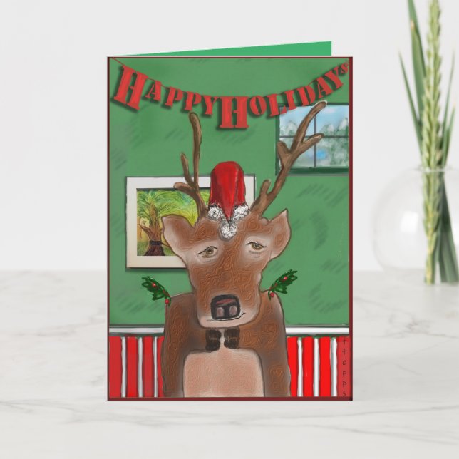 Rudolph's 3rd Cousin Glen Helgdag Card Helgkort (Framsida)