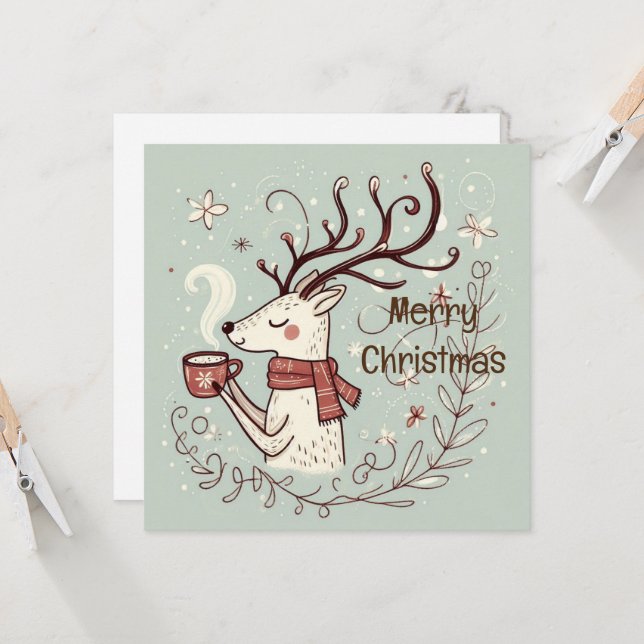 Rudolph's Mysiga God jul Card (Fram/Back In Situ)